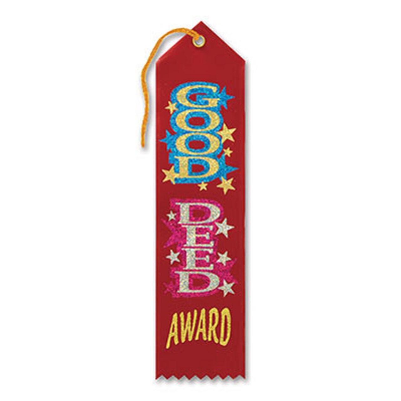 Beistle Pack of 6 Red "Good Deed Award" School Award Ribbon Bookmarks 8"
